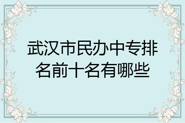 武汉市民办中专排名前十名有哪些
