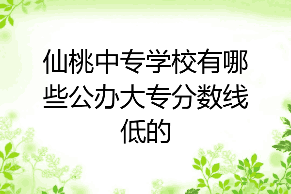 仙桃中专学校有哪些公办大专分数线低的