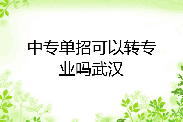 中专单招可以转专业吗武汉