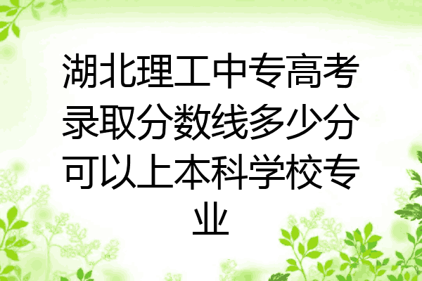 湖北理工中专高考录取分数线多少分可以上本科学校专业
