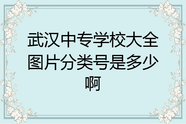 武汉中专学校大全图片分类号是多少啊