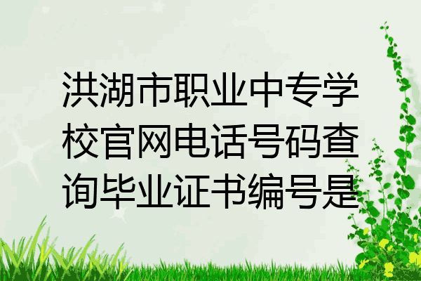 洪湖市职业中专学校官网电话号码查询毕业证书编号是