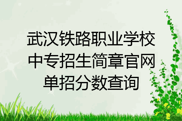 武汉铁路职业学校中专招生简章官网单招分数查询