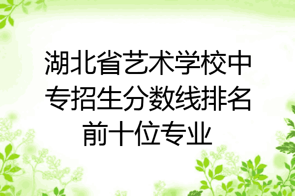 湖北省艺术学校中专招生分数线排名前十位专业