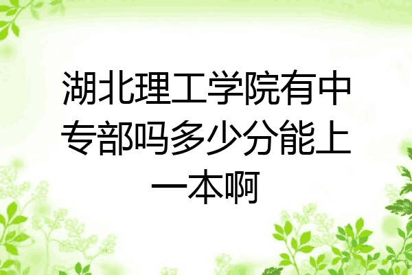 湖北理工学院有中专部吗多少分能上一本啊