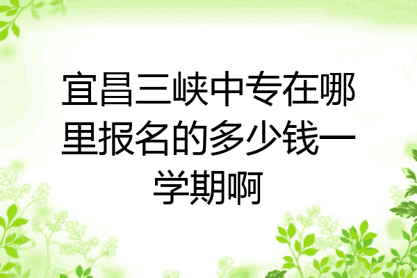 宜昌三峡中专在哪里报名的多少钱一学期啊