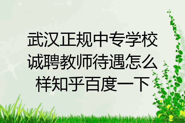 武汉正规中专学校诚聘教师待遇怎么样知乎百度一下