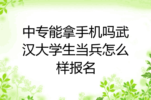 中专能拿手机吗武汉大学生当兵怎么样报名