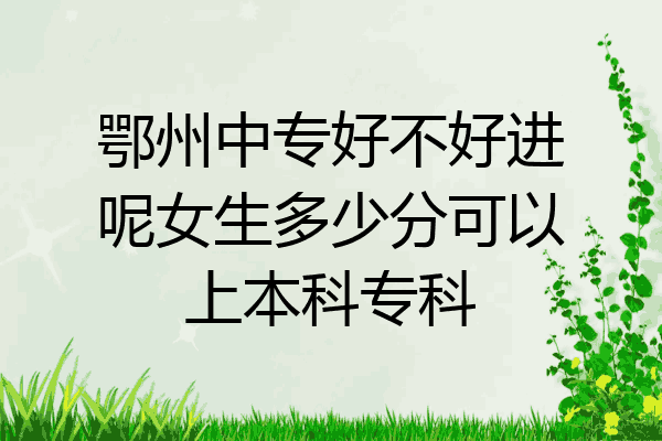 鄂州中专好不好进呢女生多少分可以上本科专科