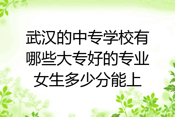 武汉的中专学校有哪些大专好的专业女生多少分能上