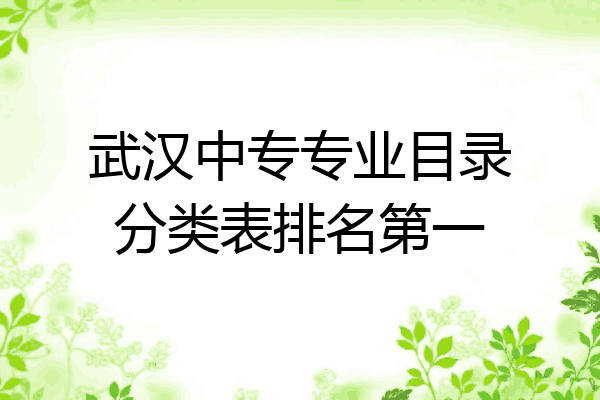 武汉中专专业目录分类表排名第一