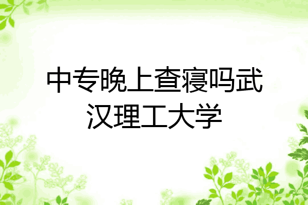 中专晚上查寝吗武汉理工大学