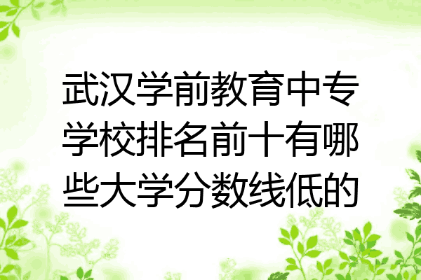 武汉学前教育中专学校排名前十有哪些大学分数线低的