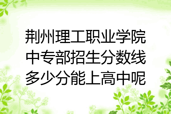 荆州理工职业学院中专部招生分数线多少分能上高中呢