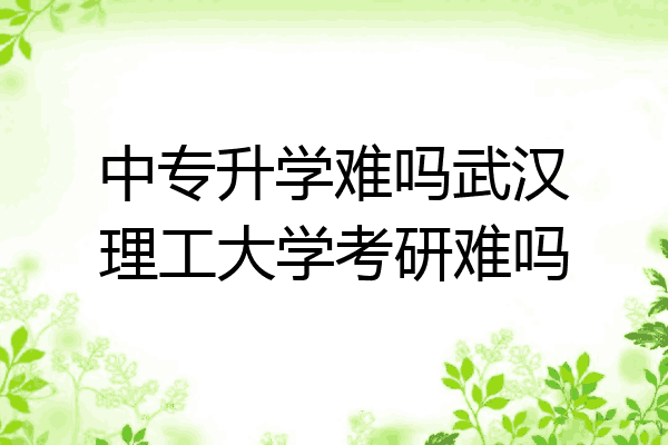 中专升学难吗武汉理工大学考研难吗