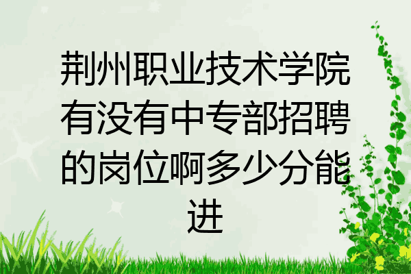 荆州职业技术学院有没有中专部招聘的岗位啊多少分能进