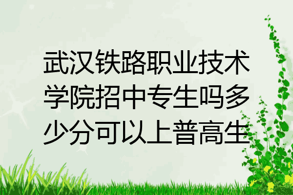 武汉铁路职业技术学院招中专生吗多少分可以上普高生