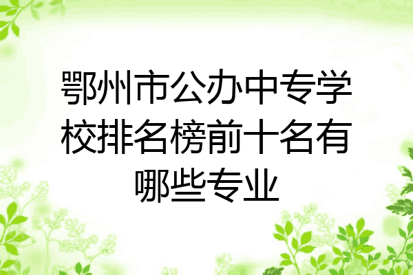 鄂州市公办中专学校排名榜前十名有哪些专业