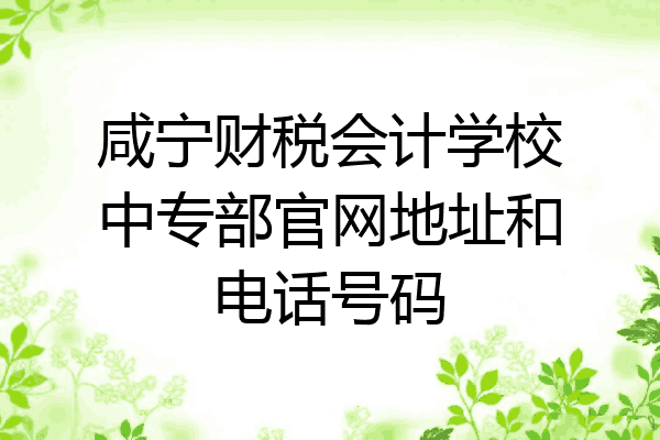 咸宁财税会计学校中专部官网地址和电话号码