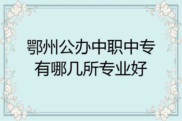 鄂州公办中职中专有哪几所专业好