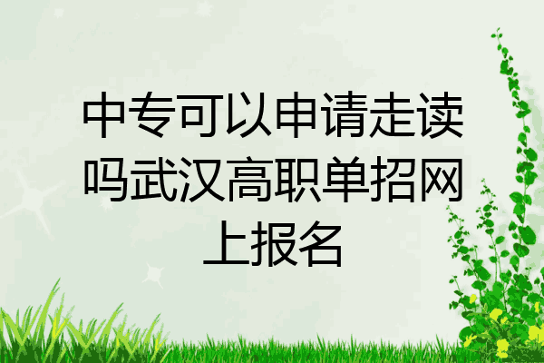 中专可以申请走读吗武汉高职单招网上报名