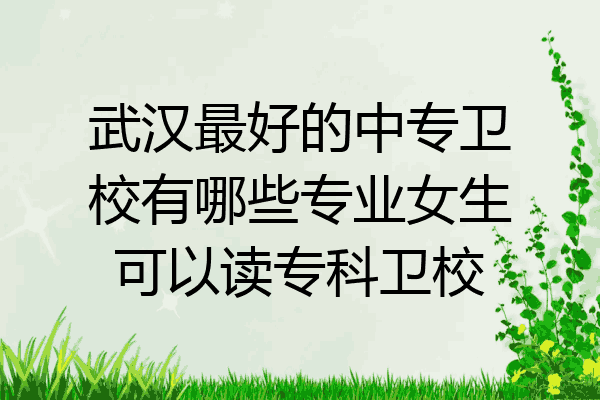 武汉最好的中专卫校有哪些专业女生可以读专科卫校