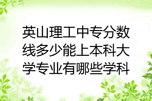 英山理工中专分数线多少能上本科大学专业有哪些学科