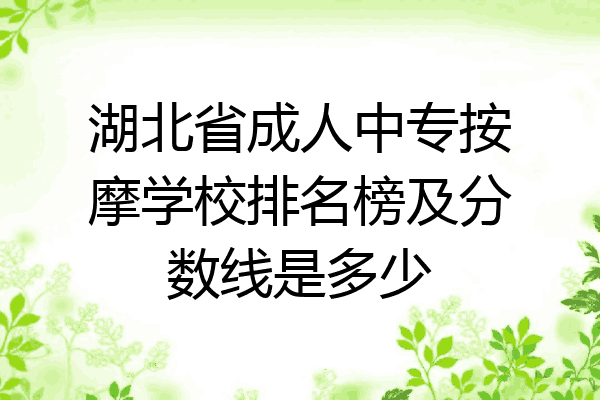 湖北省成人中专按摩学校排名榜及分数线是多少