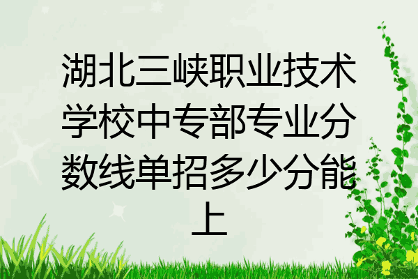 湖北三峡职业技术学校中专部专业分数线单招多少分能上