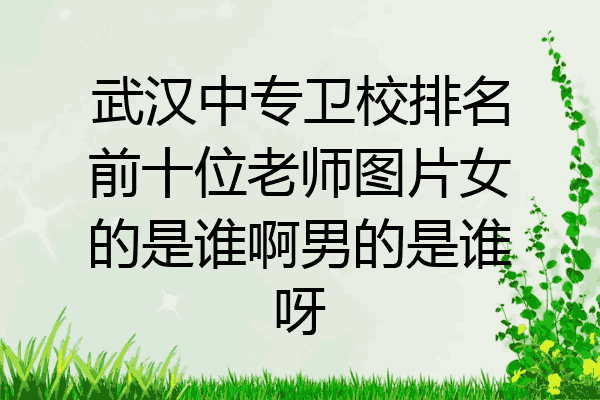 武汉中专卫校排名前十位老师图片女的是谁啊男的是谁呀