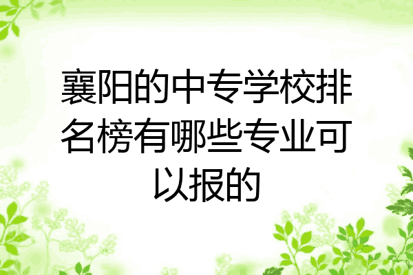 襄阳的中专学校排名榜有哪些专业可以报的