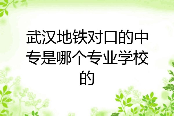 武汉地铁对口的中专是哪个专业学校的
