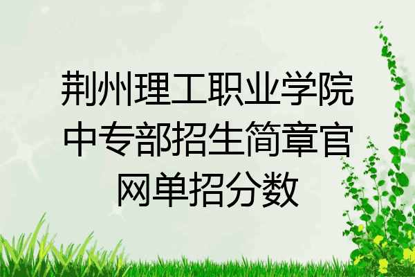 荆州理工职业学院中专部招生简章官网单招分数