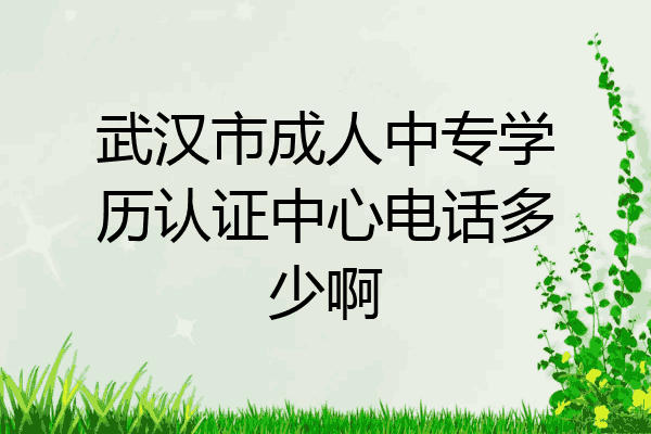 武汉市成人中专学历认证中心电话多少啊