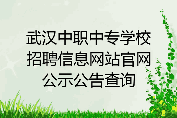 武汉中职中专学校招聘信息网站官网公示公告查询