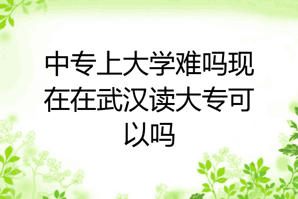 中专上大学难吗现在在武汉读大专可以吗