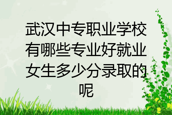武汉中专职业学校有哪些专业好就业女生多少分录取的呢