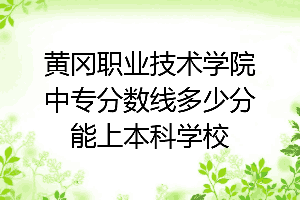 黄冈职业技术学院中专分数线多少分能上本科学校