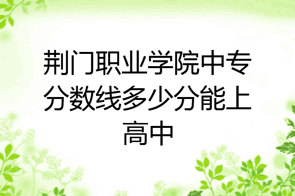 荆门职业学院中专分数线多少分能上高中