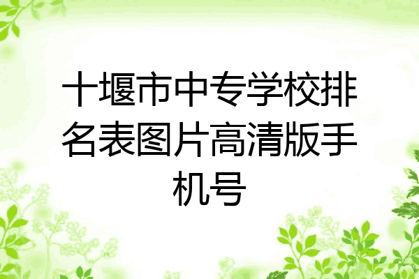 十堰市中专学校排名表图片高清版手机号