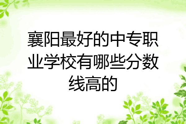 襄阳最好的中专职业学校有哪些分数线高的