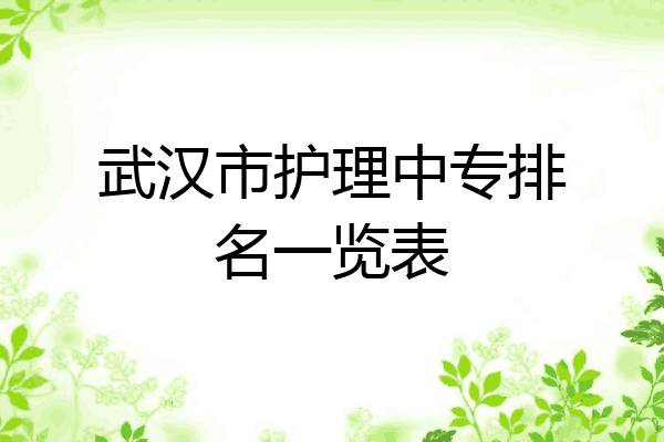武汉市护理中专排名一览表