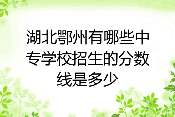 湖北鄂州有哪些中专学校招生的分数线是多少