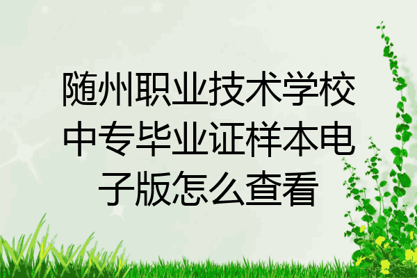 随州职业技术学校中专毕业证样本电子版怎么查看