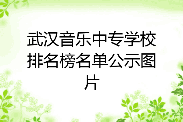武汉音乐中专学校排名榜名单公示图片