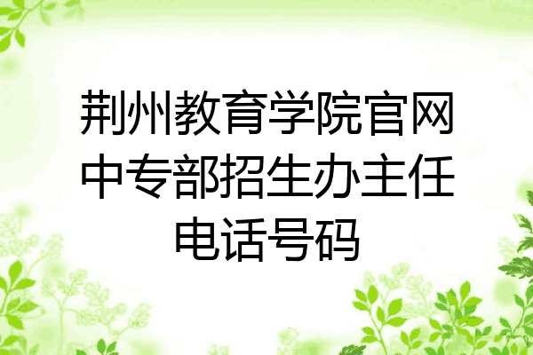 荆州教育学院官网中专部招生办主任电话号码