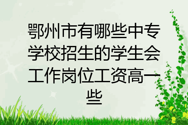鄂州市有哪些中专学校招生的学生会工作岗位工资高一些