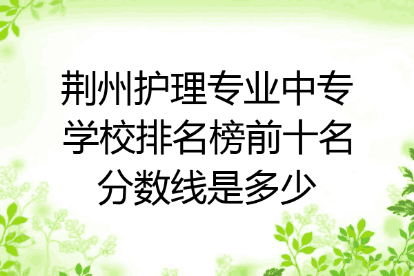 荆州护理专业中专学校排名榜前十名分数线是多少