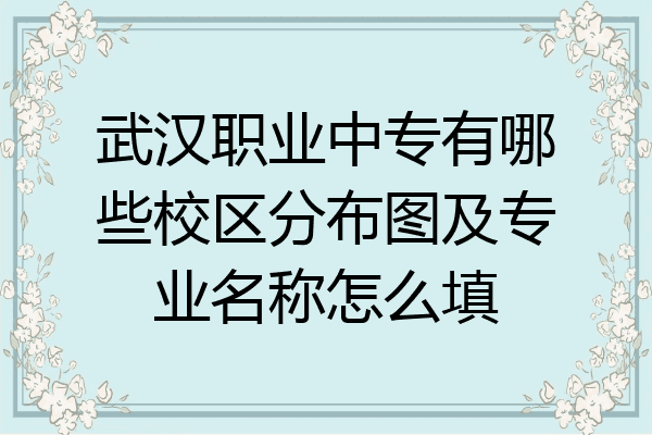 武汉职业中专有哪些校区分布图及专业名称怎么填