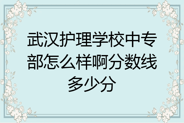 武汉护理学校中专部怎么样啊分数线多少分